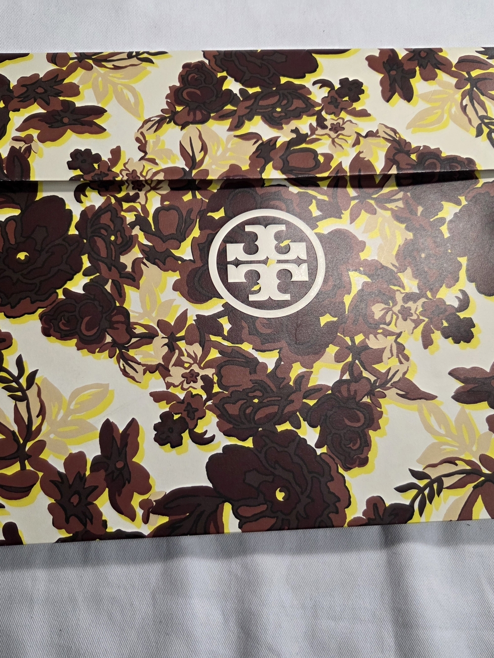 Tory Burch Floral Logo Gift Envelope - Burgundy & Yellow